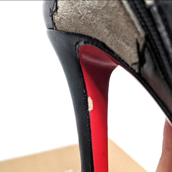 CHRISTIAN LOUBOUTIN Multi Booty 140 Leather Platform Booties 36.5 - Picture 7 of 12